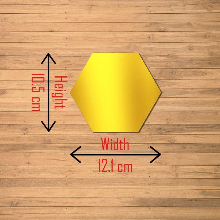 WallDaddy Mirror Stickers For Wall Pack Of 48 Hexagon Gold Color Flexible Mirror Size (10x12)Cm Each Hexagon
