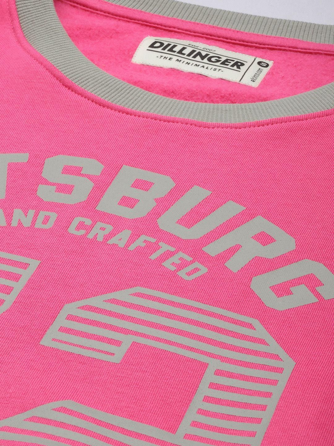 Dillinger Women's Pink Typographic Oversized Sweatshirt