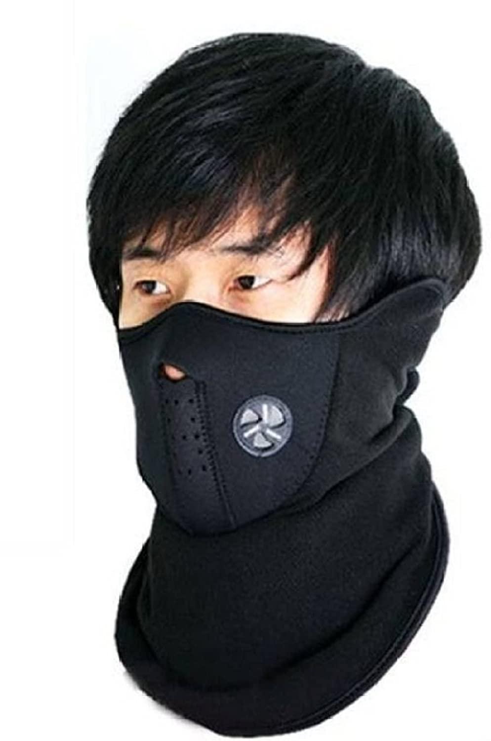 Men Soft Neoprance Fabric Reusable Motorcycle Riding Face Cover Skin protection Balaclava Mask for Bikers UV Anti Dust Neck gaiter For Sports outdoor activity Pack of 1 Neoprance Mask