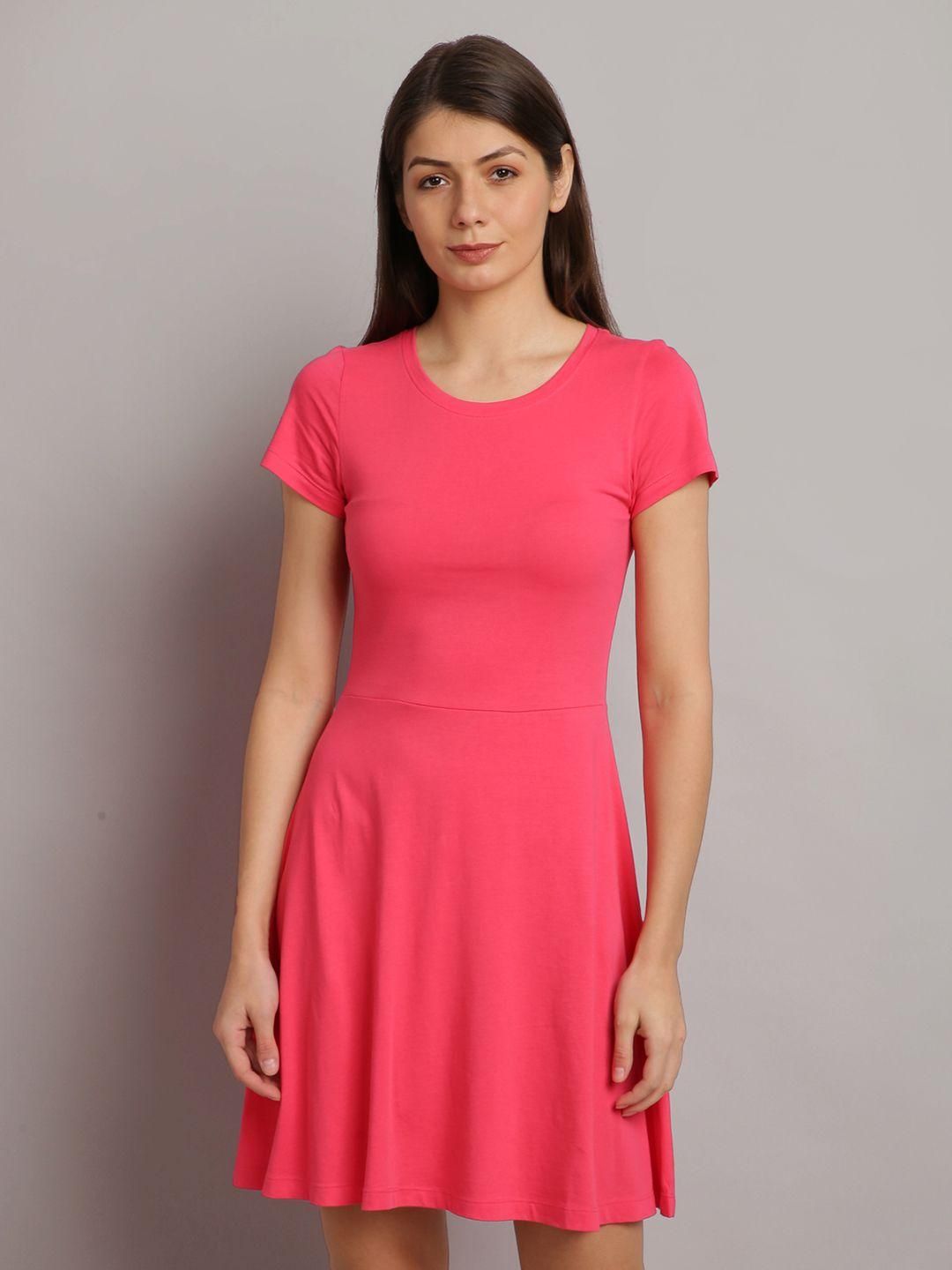 UrGear Women's Plus Size Cotton Blend Solid Round Neck Casual Dress